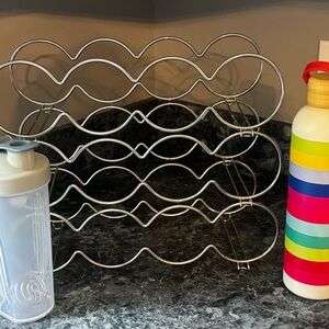 Silver Metal Wine Rack